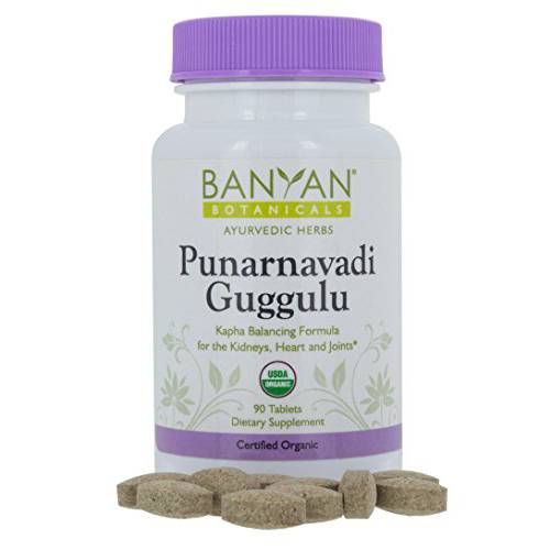 Banyan Botanicals Punarnavadi Guggulu Tablets – Organic Herbal Heart Supplement for Detox & Rejuvenation, Heart Health, Joint & Kidney Support – 90 Tablets – Non-GMO Sustainably Sourced Vegan*