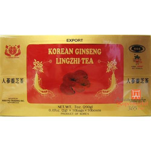 Korean Ginseng Lingzhi Tea (0.07oz * 10bags*10boxes)