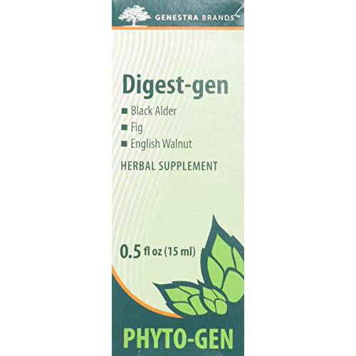Genestra Brands Digest-gen | Black Alder, Fig, and English Walnut Herbal Supplement | 0.5 fl. oz.