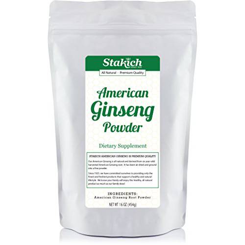 Stakich American Ginseng Root Powder - 1 Pound - Pure