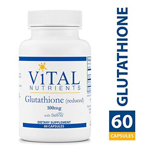 Vital Nutrients - Glutathione (Reduced) - Antioxidant for The Liver - Promotes Liver Detox - 60 Vegetarian Capsules per Bottle - 200 mg
