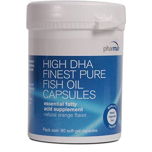 Pharmax High DHA Finest Pure Fish Oil Capsules | Supports Vision, Brain, and Cardiovascular Health | 90 Capsules