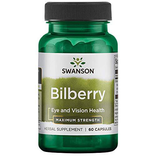Swanson Maximum Strength Bilberry 250 Milligrams 60 Capsules