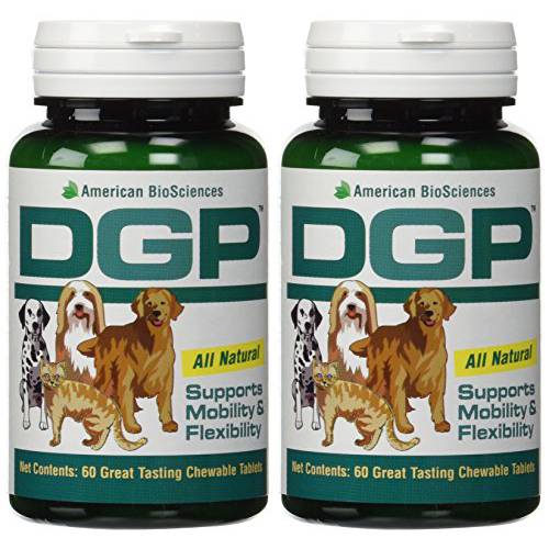 American BioSciences DGP, Joint Supplement for Dogs - Joint Support with Turmeric, Boswellia Extract & More - Quick Effect for Immediate Mobility Support - 60 All-Natural Chewable Pet Tablets (2 Pack)