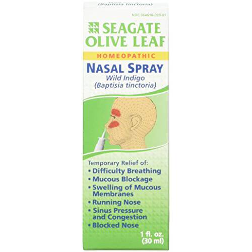 Seagate Products Homeopathic Olive Leaf Nasal Spray (Pack of 1) 1 Ounce