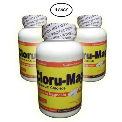 Cloru-Mag Plus - 3 Pack - Magnesium Chloride Tablets (Cloruro De Magnesio)