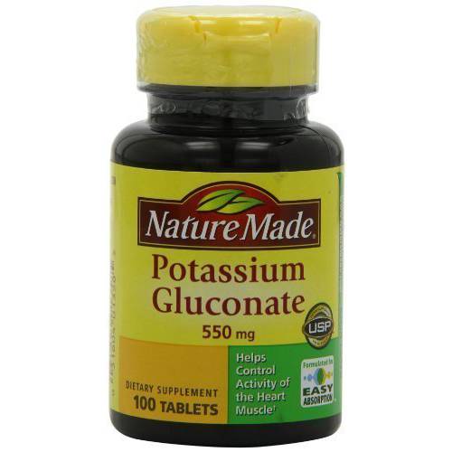 Nature Made Potassium Gluconate 550mg, 100 Count Pack of 4