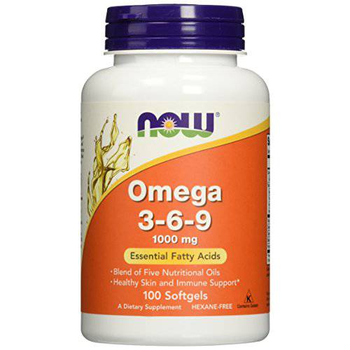 Now Foods Omega 3-6-9 1000 mg, 100 softgels (Pack of 2)