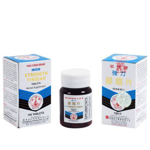 High Strength Yin Qiao (Yin Chiao) Herbal Tablet Supports Upper Respiratory and Immune System (100 Tablets) (1 Bottle) (Solstice)