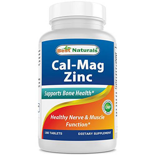 1 CAL MAG ZINC by Best Naturals - Essential Mineral Complex - Manufactured in a USA Based GMP Certified Facility and Third Party Tested for Purity. Guaranteed, 180 Tablets