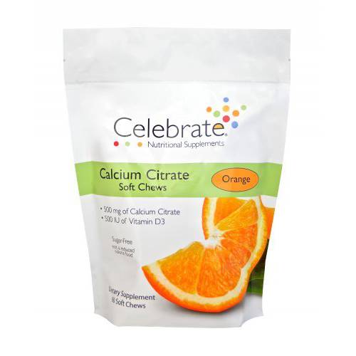 Celebrate Vitamins Calcium Citrate Soft Chews - Orange - 90 Count