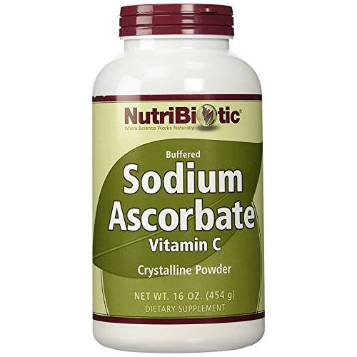 Nutribiotic - Sodium Ascorbate Buffered Vitamin C Powder, 16 Oz | Vegan, Non-Acidic & Easier on Digestion Than Ascorbic Acid | Essential Immune Support & Antioxidant Supplement | Gluten & GMO Free