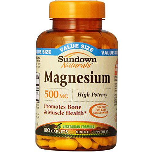 Sundown Naturals Magnesium 500 mg Caplets 180 ea (Pack of 2)