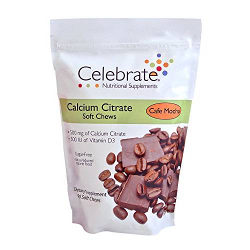 Celebrate Vitamins Calcium Citrate Soft Chews - 500 mg - Cafe Mocha - 90 Count