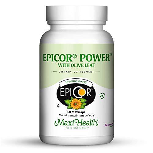 Epicor Power by Maxi Health: EpiCor with Olive Leaf Extract - Processed Brewer’s Yeast - 60 Vegetarian Capsules - Kosher