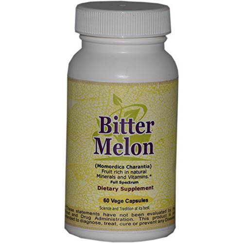 Bitter Melon - Karela (Momordica Charantia) (African Cucumber) Whole Fruit, 60 Vege Capsules, 800 Mg Each Extract Ratio (10:1) (Concentrated)
