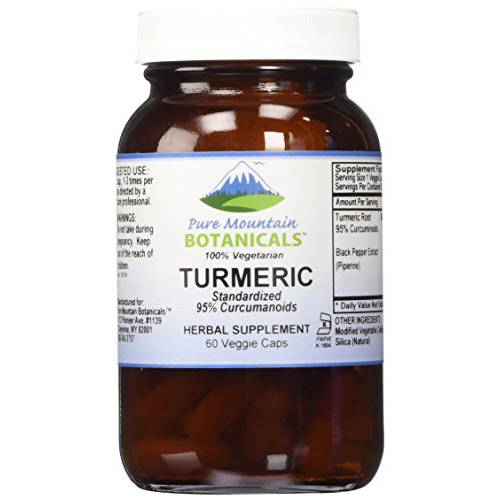 Turmeric Capsules with Black Pepper Extract 60 Kosher Vegan Caps 450mg Turmeric Root