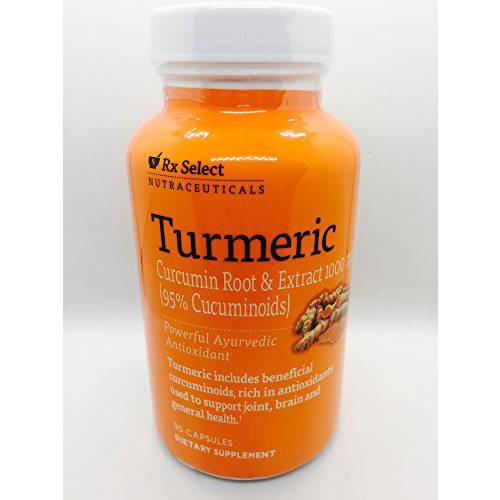Rx Nutraceuticals Turmeric 95% Curcuminoids 1000 mg Supplement 90 Capsules