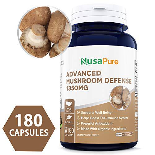 Advanced Mushroom Defense 900mg 150 Veggie Caps (Non-GMO & Gluten Free) Reishi, Maitake, Shiitake, Astragalus, Dandelion & Beta Glucan