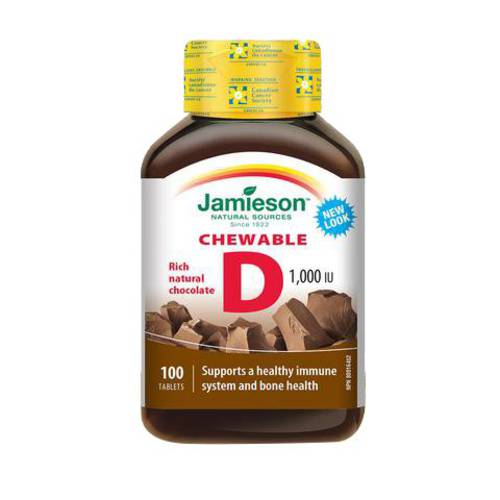 Chewable Vitamin D 1000iu Chocolate-100 tabs Brand: Jamieson Laboratories