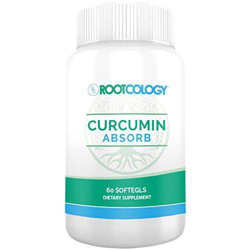 Rootcology Curcumin Absorb - Turmeric Curcumin Blend with 3 Bioactive Curcuminoids + Turmeric Oil - Dietary Supplement for Immune Support by Izabella Wentz (60 Softgels)