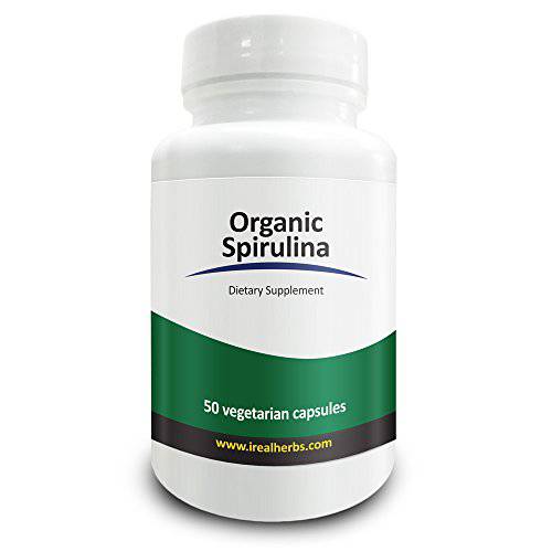 Real Herbs Spirulina 500mg – Also Known as Blue Green Algae Powder – Highest Dosage Per Cap on Amazon, Supports Immune Function, Improves Overall Health – 90 Vegetarian Capsules