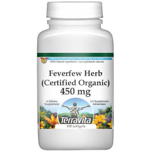 Feverfew Herb (Certified Organic) - 450 mg (100 Capsules, ZIN: 517681)