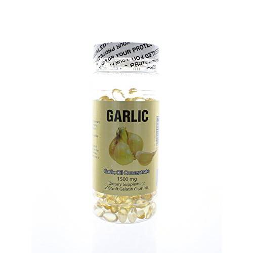 Garlic Oil Concentrate 3 MG (1500:1) 300 Capsules Cholesterol FREE , New Item Good Product