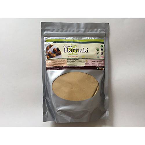 HerbsForever 100% Organic Haritaki Powder Terminalia Chebula -454gm/1 LB - USDA Certified Organic - for Detoxification & Rejuvenation for Vata