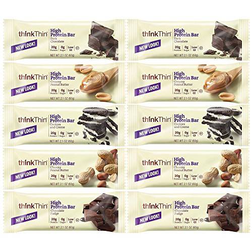 Thinkthin High Protein Super Variety Pack, 2.1 Ounce (Pack of 10)