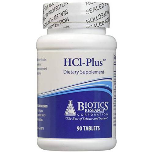 HCl Plu from Biotics Research, Supplies Betaine Hydrochloride, Pepsin, Glutamic Acid and More. Supports Healthy Digestion.