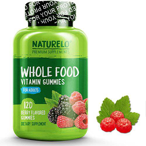 NATURELO Whole Food Vitamin Gummies for Adults - Chewable Gummy Multivitamin for Men & Women - 120 Vegan Gummies (Packaging May Vary)