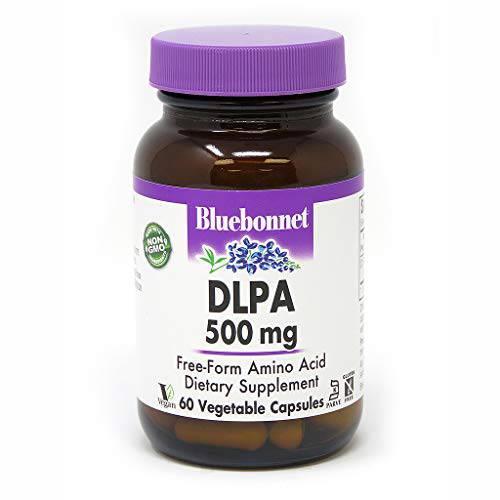 Bluebonnet Nutrition DLPA (DL-Phenylalanine) 500mg, Free-Form Amino Acid, for Nervous System Support, Soy-Free, Gluten-Free, Non-GMO, Kosher, Vegan, 60 Vegetable Capsules