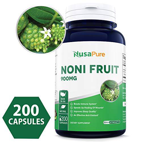 Noni Fruit 2000mg 200 Vegetarian caps (Extract 4:1, Non-GMO & Gluten-Free)