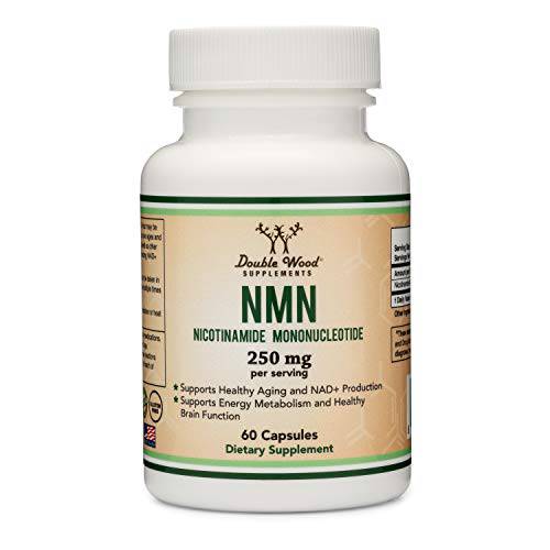 NMN Supplement (Nicotinamide Mononucleotide NAD Supplement) - Stabilized Form, 250mg Per Serving (60 Capsules), Third Party Tested, Boosts NAD+ Levels Like Riboside by Double Wood Supplements