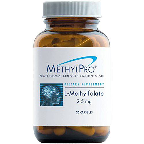 MethylPro 2.5mg L-Methylfolate (30 Capsules) - Professional Strength Active Methyl Folate, 5-MTHF Supplement for Mood, Homocysteine Methylation + Immune Support, Gluten-Free with No Fillers