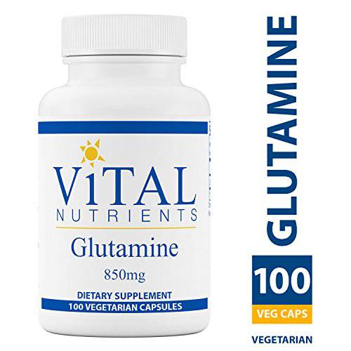 Vital Nutrients - Glutamine - Gastrointestinal and Immune Support - 100 Vegetarian Capsules per Bottle - 3400 mg