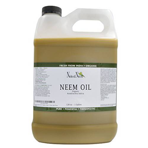 Zatural 100% Pure Neem Oil - Undiluted Cold-Pressed, Uses for Hair, Skin, and Nails, 128 oz