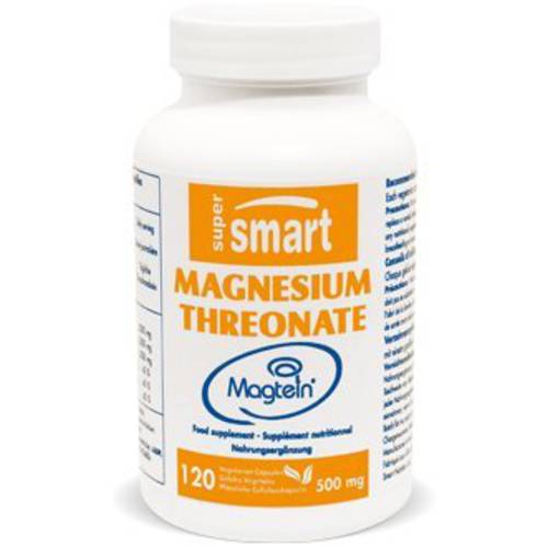 Supersmart - Magnesium L-Threonate 2000 mg Per Day (Magtein) - Plays a Role in Memory and Cognitive Function - Brain Supplement | Non-GMO & Gluten Free - 120 Vegetarian Capsules