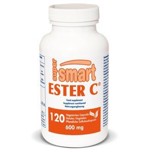 Supersmart - Ester C® 9444 mg Per Day - Ascorbic Acid: Exclusive Form that Provides Four Times More Vitamin C - Fatigue & Stress Relief - Energy Pills | Non-GMO & Gluten Free - 120 Vegetarian Capsules