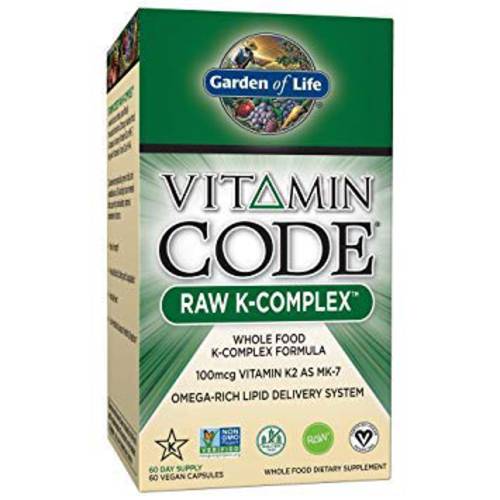 Garden of Life Vitamin Code RAW K-Complex 60 Vcaps, RAW Organic Fruit & Veggie Mineral Blend