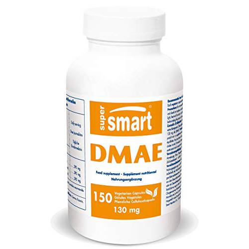 Supersmart - DMAE 390 mg Per Day - Neuro Nutrition - Supports Healthy Brain & Mental Concentration | Non-GMO & Gluten Free - 150 Vegetarian Capsules