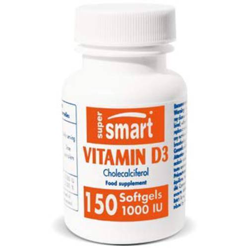 Supersmart - Vitamin D3 1000 IU Per Day - Vitamins for Strengthen Bones - Cells Protector | Non-GMO & Gluten Free - 150 Softgels