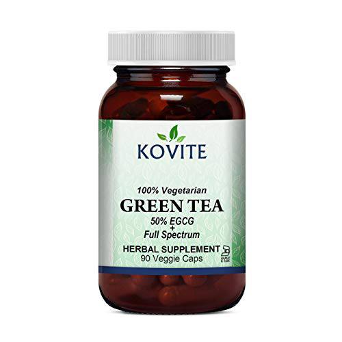 Kovite Kosher Green Tea 90 Vegetable Capsules 450 mg Standardized 95% Polyphenols 50% EGCG