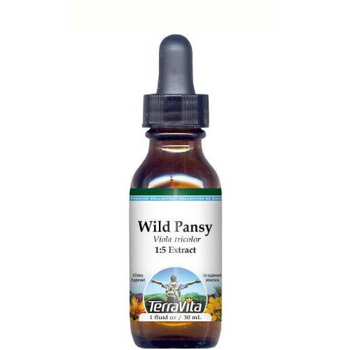 Wild Pansy (Violet, Viola Tricolor, Heartsease) Glycerite Liquid Extract (1:5) - No Flavor (1 oz, ZIN: 512743)