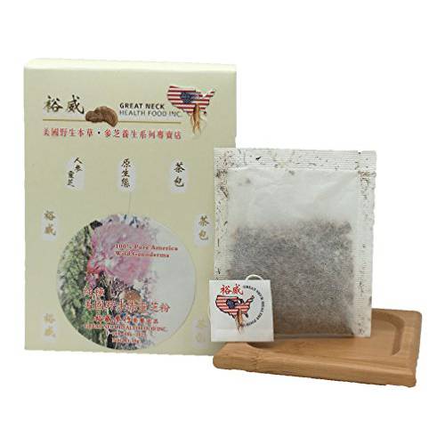 Yu Wei Ginseng - American Ginseng Tea with Wild Red Ganoderma, (Ganoderma Luciduma/Reishi Mushroom) (2.5g x 10 Bags)