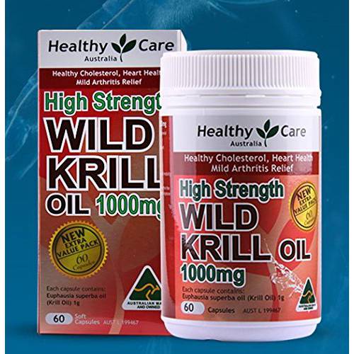 Healthy Care High Strength Wild Krill Oil 1000mg 60 Capsules Australian Made