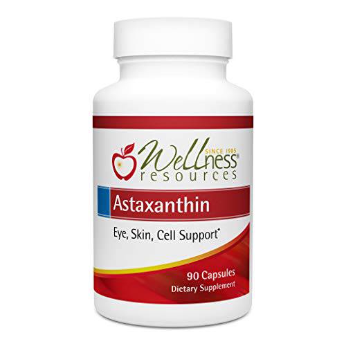 Wellness Resources Astaxanthin 6mg 90 caps AstaReal for Eyes, Skin, Immunity - USA Grown Natural Astaxanthin, Non-GMO