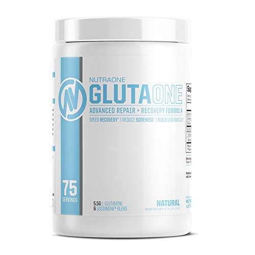 GlutaOne L-Glutamine Powder by NutraOne – Post Workout Recovery Supplement (75 Servings)