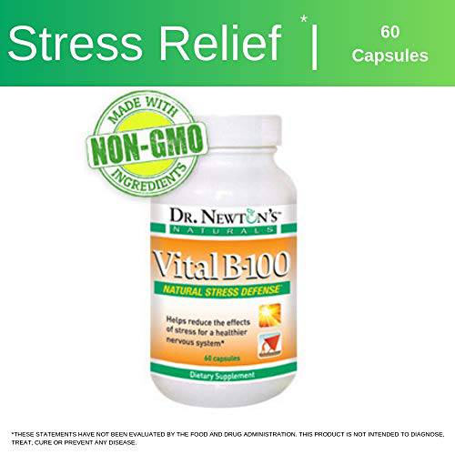 Dr Newton’s Naturals Vital B100 Vitamin B Complex Supplement - Stress Relief - Increased Energy - Improved Mood - 60 Capsules